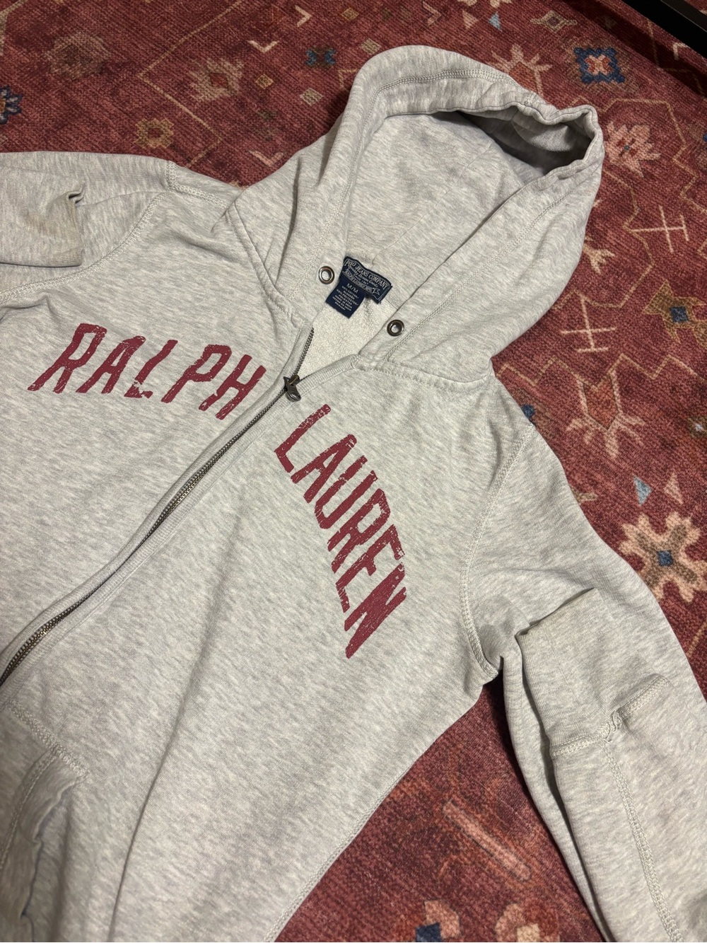 Vintage Polo Ralph Lauren Spell Out Zip Up Hoodie Size M Sweatshirt